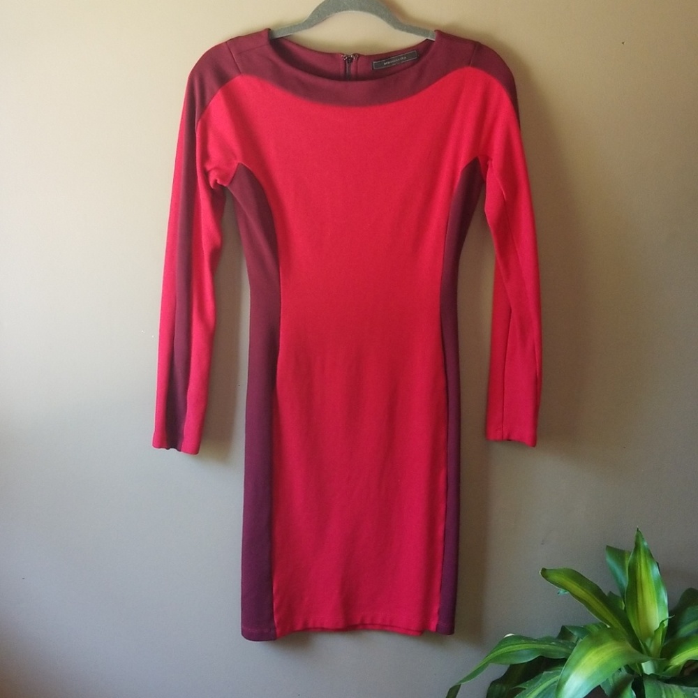 BCBGMAXAZRIA | Red and Maroon Bodycon Dress